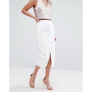 Ted Baker White Silaas Pencil Skirt EUC